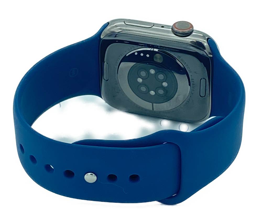 Apple Watch S7 GPS + Cellular 45mm Edelstahl Graphite Sporband Abyssblue