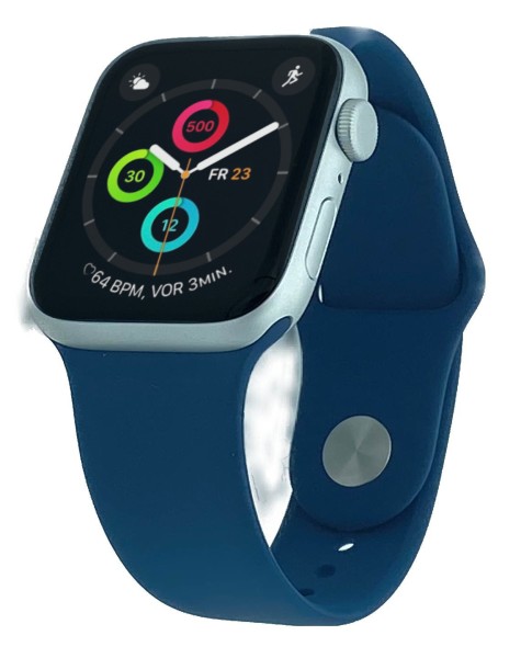 Apple Watch SE (GPS) - 44 mm - Silber Aluminium -Sportband - Abyss Blue MKQ43FD/A
