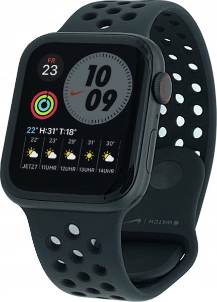 Apple Watch Series 6 Nike Cellular, 44mm Aluminium in Spacegrau mit Sportarmband in Anthrazit, M09Y3