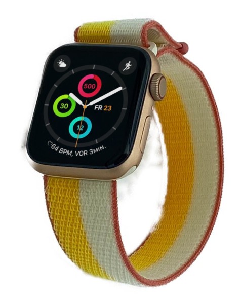 Apple Watch SE (GPS + Cellular) - 40 mm - Gold Aluminium - Nylon Maize/White , MKQY3FD/A