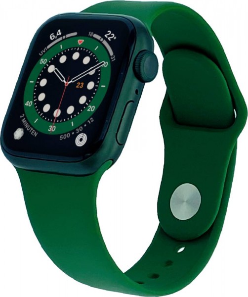 Apple Watch Series 7, GPS, 41mm Aluminium Grün mit Sportarmband Moosgrün
