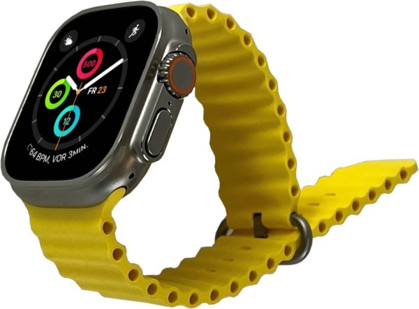 Apple Watch Ultra (GPS+Cellular) - 49 mm - Titan - Ocean Band - Yellow, MNHG3FD/A