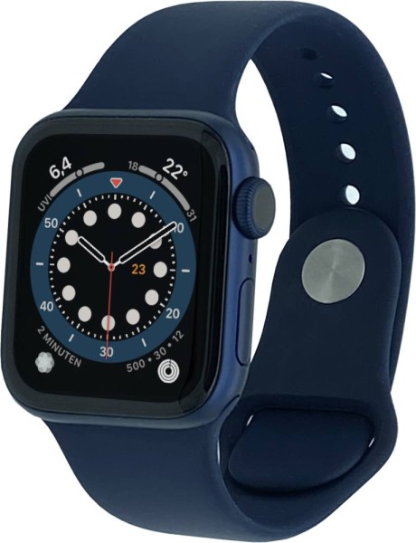 Apple Watch Series 6, 40mm Aluminium in Blau mit Sportarmband in Blau, MG143FD/A