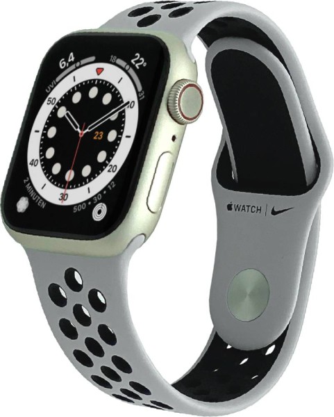 Apple Watch NIke Series 7 (GPS + Cellular) - 41 mm - Aluminium Starlight- Sportband Platinum MKJ33FD