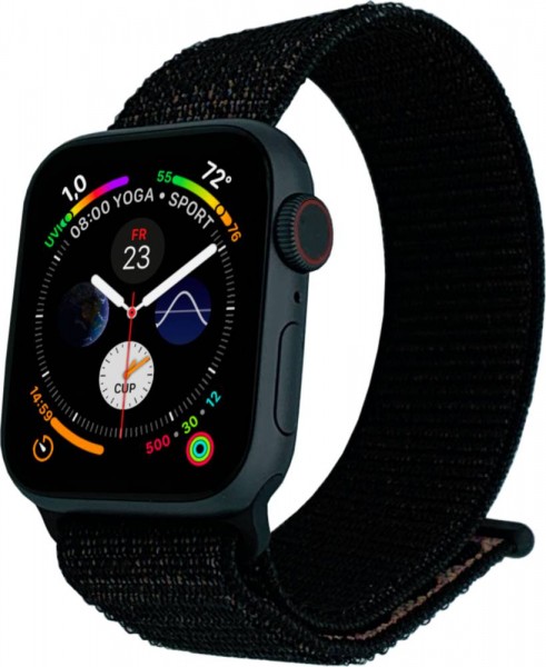 Apple Watch Series 4 Cellular, 40mm Aluminium in Space Grau mit Sport Loop in Schwarz, MTVF2FD/A