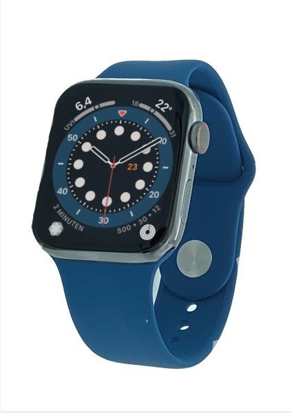 Apple Watch S7 GPS + Cellular 45mm Edelstahl Graphite Sporband Abyssblau