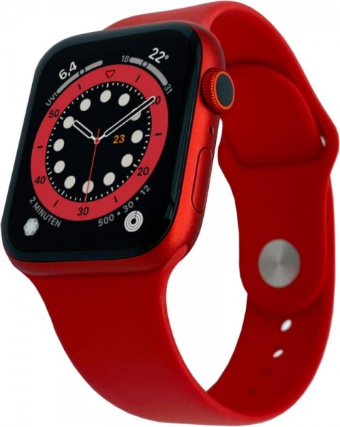 Apple Watch Series 6 Cellular, 44mm Aluminium in Rot mit Sportarmband in Rot, M09C3FD/A