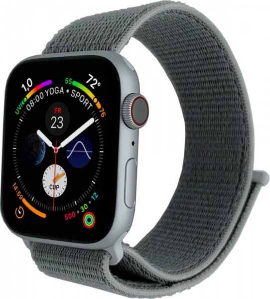 Apple Watch Series 4 Cellular, 44mm Aluminium in Silber mit Sport Loop in Muschelweiß, MTVT2FD/A