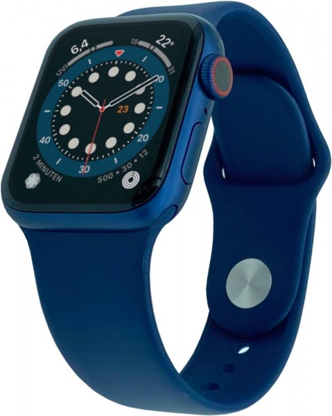 Apple Watch Series 6 Cellular, 40mm Aluminium in Blau mit Sportarmband in Blau, M06Q3FD/A