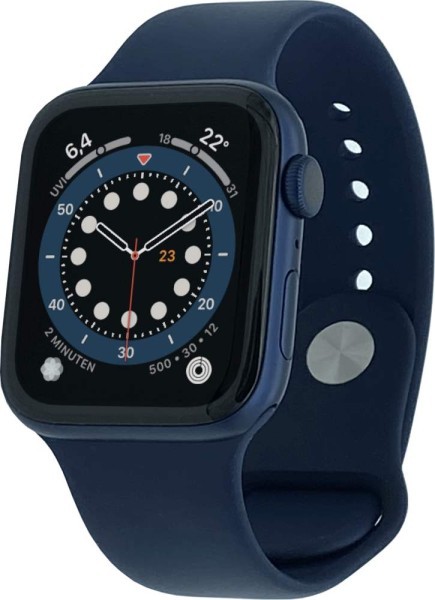 Apple Watch Series 6, 44mm Aluminium in Blau mit Sportarmband in Blau, M00J3FD/A