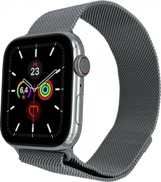 Apple Watch Series 5 Cellular, 40mm Edelstahl in Silber mit Milanaise Armband in Silber, MWX52FD/A