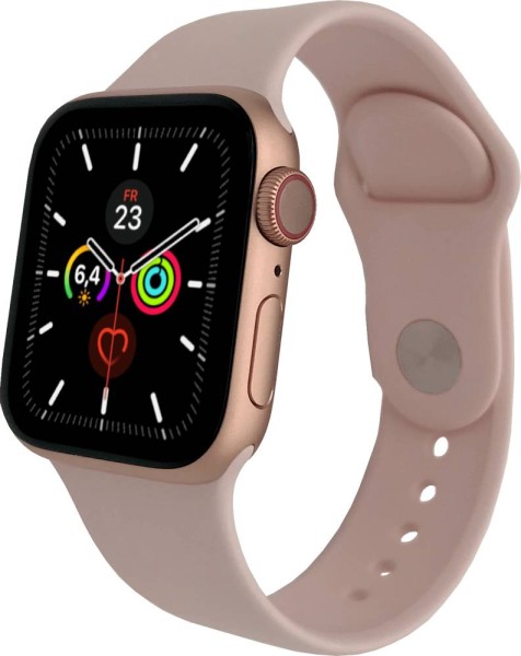 Apple Watch Series SE, 40mm Cellular Aluminium in Gold mit Sportarmband in Sandrosa, MYEH2FD/A