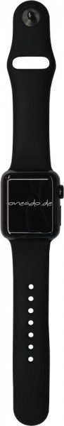 Apple Watch Series 3 Cellular, 42mm Edelstahl in Spacegrau mit Sportarmband in Schwarz, MQM02ZD/A