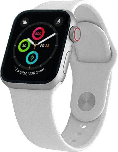 Apple Watch Series SE, 40mm Cellular Aluminium in Silber mit Sportarmband in Weiß, MYEF2FD/A
