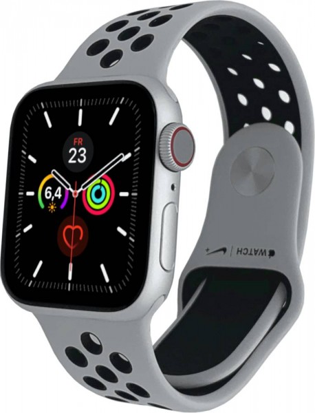 Watch Nike SE (GPS + Cellular) - 44 mm - Silber Aluminium - Nike Sportband - pures Platin/schwarz