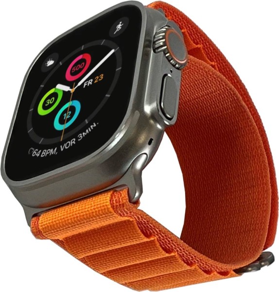 Apple Watch Ultra (GPS+Cellular) - 49 mm - Titan - Alpin Loop - Orange L, MQFM3FD/A
